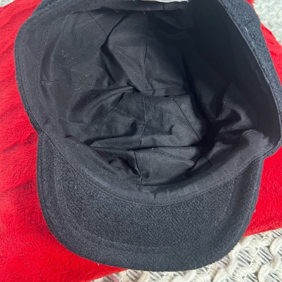 Talbots Classic Black Newsboy Cap Vintage Inspired Wool Blend - Picture 7 of 8